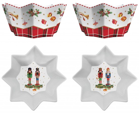 Easy Life Vintage Nutcracker Sada porcelánových misek 2 ks
