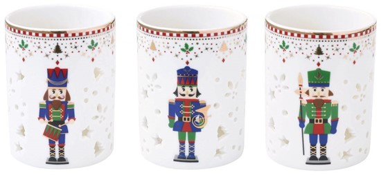 Easy Life Nutcracker Sada porcelánových svícnů 3 ks