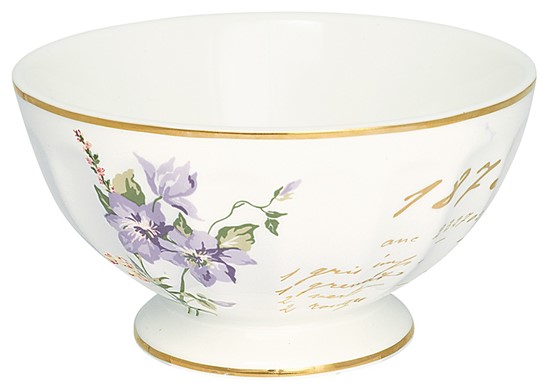 GreenGate Jacobe Porcelánová miska na nožce White 13,5 cm