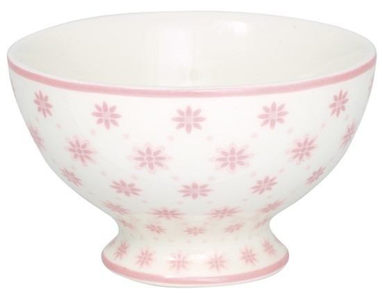 GreenGate Laurie Porcelánová miska na nožce Pale Pink 10 cm