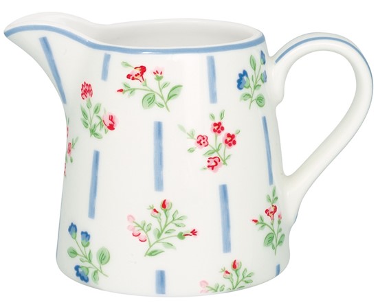 GreenGate Hannah Porcelánová mléčenka White 8 cm