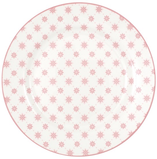 GreenGate Laurie Porcelánový dezertní talíř Pale Pink 20,5 cm