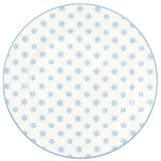 GreenGate Laurie Porcelánový dezertní talíř Pale Blue 20,5 cm
