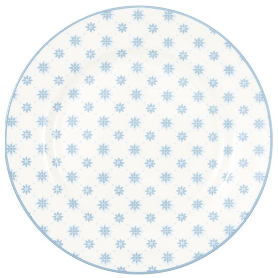 GreenGate Laurie Porcelánový dezertní talíř Pale Blue 20,5 cm