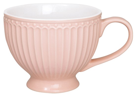 GreenGate Alice Porcelánový hrnek na čaj Pale Pink 400 ml