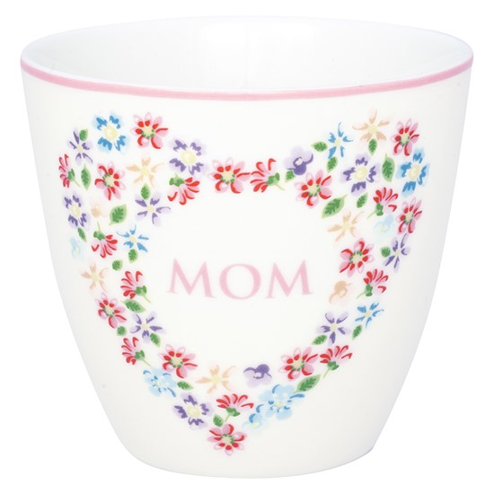 GreenGate Columbine Porcelánový hrnek na latté Mom 350 ml