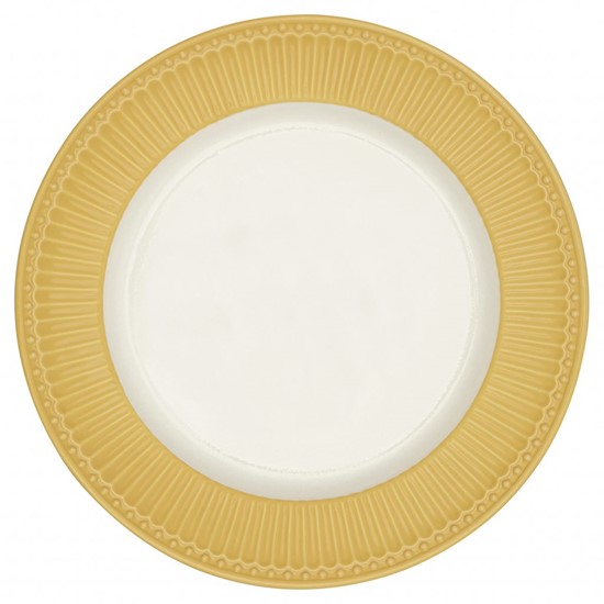 GreenGate Alice Porcelánový jídelní talíř Honey Mustard 26,5 cm