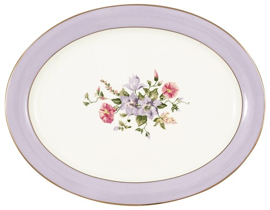 GreenGate Jacobe Porcelánový servírovací talíř White 33 x 25,5 cm