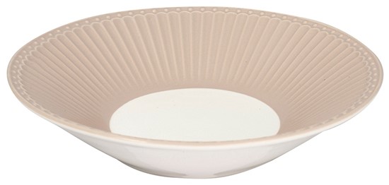 GreenGate Alice Porcelánový talíř na těstoviny Creamy Fudge 23,5 cm