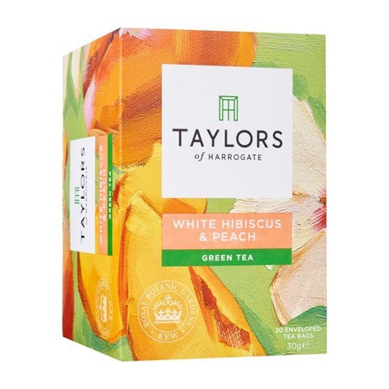 Taylors Zelený čaj bílý ibišek a broskev 20 x 1,5 g