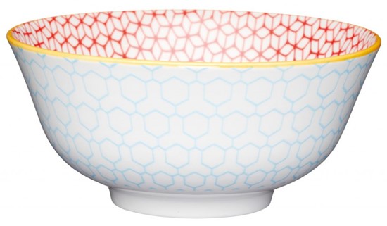 Kitchen Craft Keramická miska Geometric Blue 15,7 cm