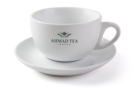 Ahmad Tea Porcelánový šálek s podšálem bílý 300 ml