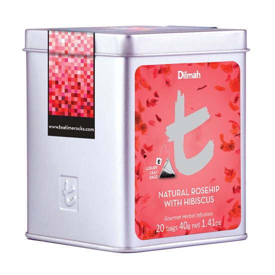 Dilmah T-series Natural Rosehip with Hibiscus Šípek a ibišek 20 x 2 g