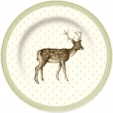 Creative Tops Katie Alice Highland Fling Dezertní porcelánový talíř s jelenem 20 cm