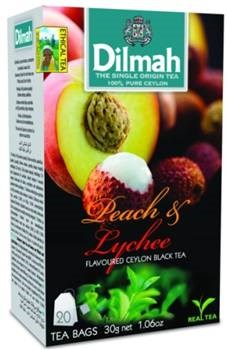 Dilmah Černý čaj Broskev a liči 20 x 1,5 g