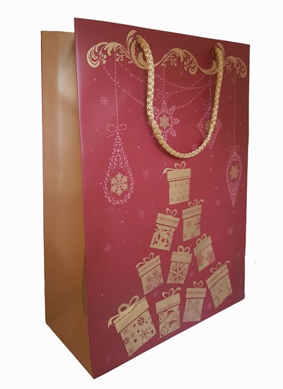 Luxusní dárková taška bordó dárečky 32 x 23 x 11 cm
