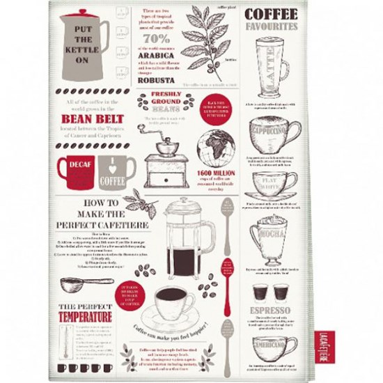 Creative Tops LaCafetiere Coffee Facts Kuchyňská utěrka 50 x 70 cm