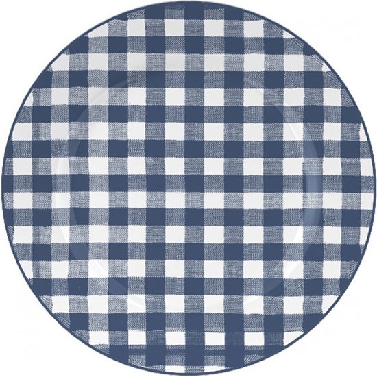 Creative Tops Katie Alice Vintage Indigo Dezertní porcelánový talíř Gingham 19 cm