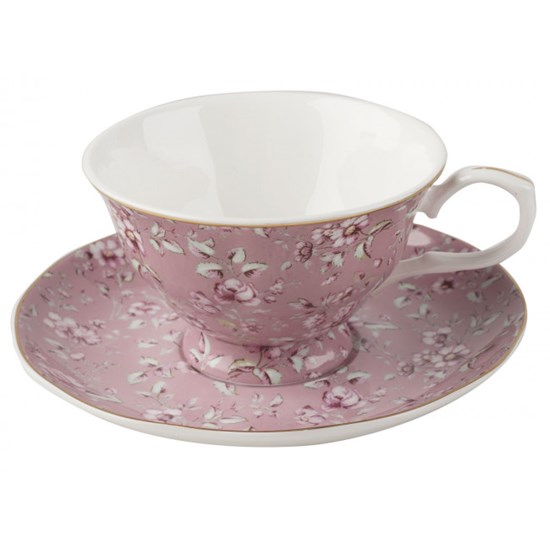 Creative Tops Katie Alice Ditsy Floral Porcelánový šálek s podšálkem Pink 200 ml