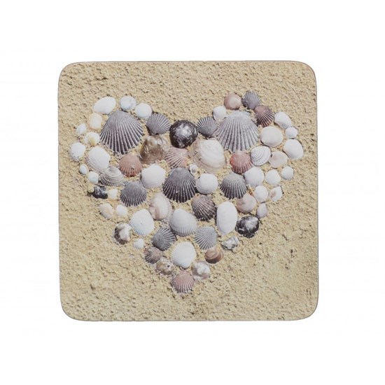 Creative Tops Everyday Home Shell Heart Korkové prostírání pod skleničky 10,5 x 10,5 cm